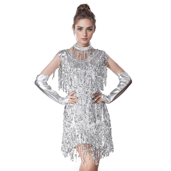 Sequin Fringe Competition Dress