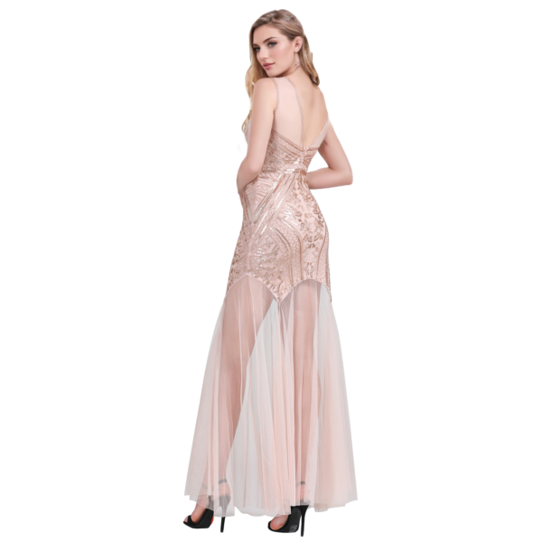 Mesh Sequin Evening Dress Plus Size - Image 5